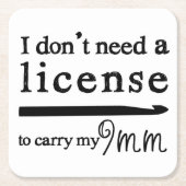 9 mm Crochet Hook License ・ Kunsthandwerk Unterset Rechteckiger Pappuntersetzer (Vorderseite)