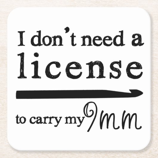 9 mm Crochet Hook License ・ Kunsthandwerk Unterset Rechteckiger Pappuntersetzer (Vorderseite)