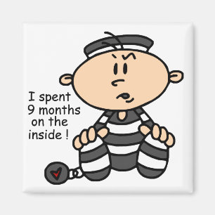 9 Monate auf dem inneren Baby-Gefangenen Magnet