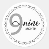9 Monate Klassischer Rundaufkleber Runder Aufkleber (Vorderseite)