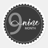 9 Monate Klassischer Rundaufkleber Runder Aufkleber (Vorderseite)