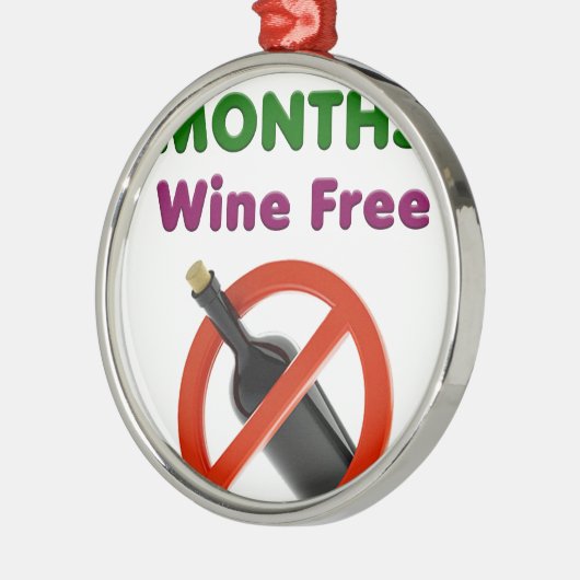 9 Monate Wein frei, schwangere Frau, Schwangerscha Silbernes Ornament (Links)