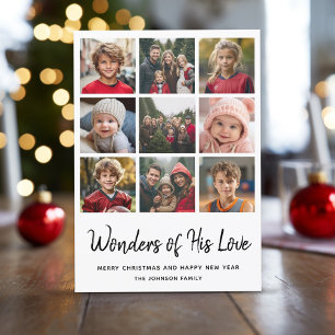 9 Multi Photo Christmas - Wonders of His Love Feiertagskarte