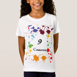 9 Name Art Painting Party Farbenfrohe Splashes T-Shirt