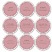 9 Name des Einzelnen Vielen Dank Brautparty Rose R Aufkleber (Vorderseite)