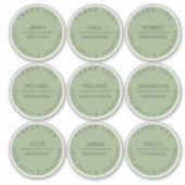 9 Name für Person Vielen Dank Brautparty Sage Aufkleber (Vorderseite)