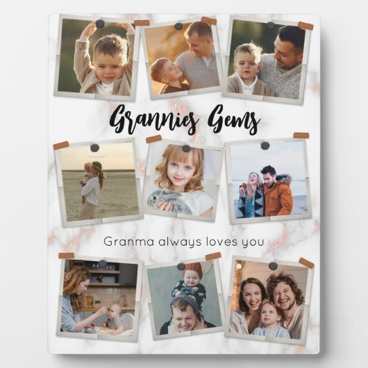 9 Neun Foto Moderne Elegante Collage Familie Liebe Fotoplatte (Vorderseite)