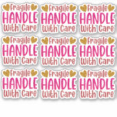 9 Niedlicher, fragiler Umgang mit kleinen und mitt Aufkleber (Vorderseite)