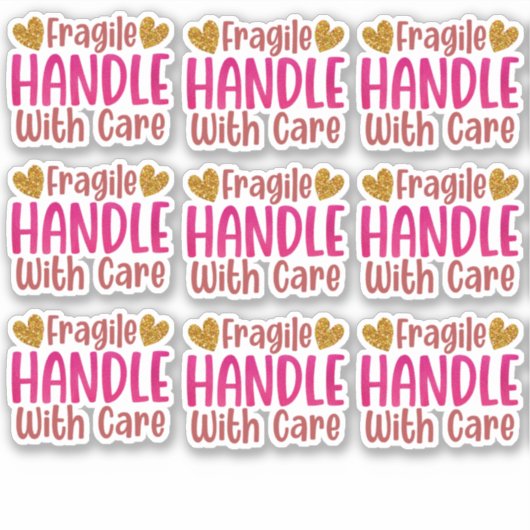9 Niedlicher, fragiler Umgang mit kleinen und mitt Aufkleber (Vorderseite)