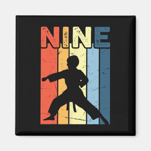 9 Nine Karate Lover 9. Geburtstag 9 Jahre alte Mar Magnet