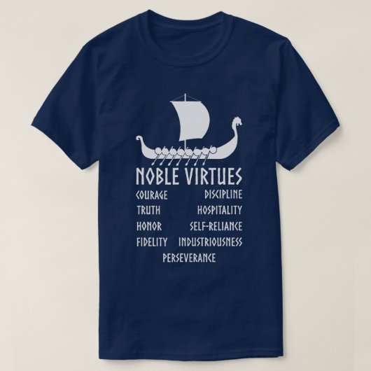 9 Noble Tugenden Norse Mythology Nine Viking Virtu T-Shirt (Design vorne)