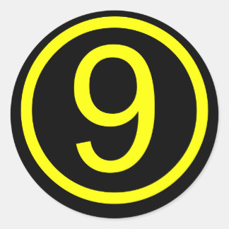 9 - Nummer neun Runder Aufkleber
