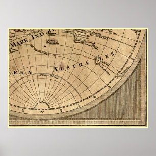 9 Panel Color Version de L'Isle World Map 9 Poster