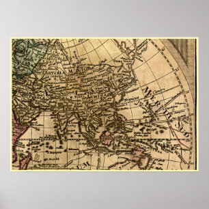 9 Panel Farbversion L'Isle World Map Rahmen 6 Poster