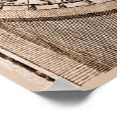 9 Panel Sepia Version de L'Isle World Map 1 Poster (Ecke)