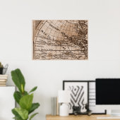 9 Panel Sepia Version de L'Isle World Map 4 Poster (Heimbüro)