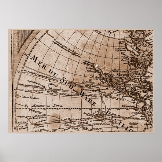 9 Panel Sepia Version de L'Isle World Map 4 Poster (Vorne)