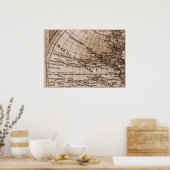 9 Panel Sepia Version de L'Isle World Map 4 Poster (Küche)