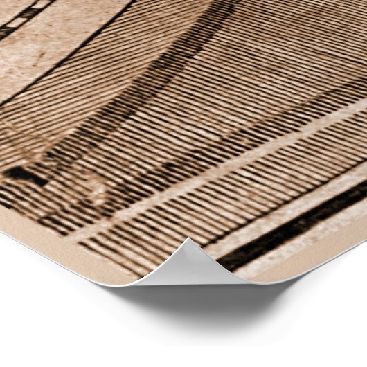 9 Panel Sepia Version de L'Isle World Map 8 Poster (Ecke)