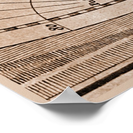 9 Panel Sepia Version de L'Isle World Map 9 Poster (Ecke)