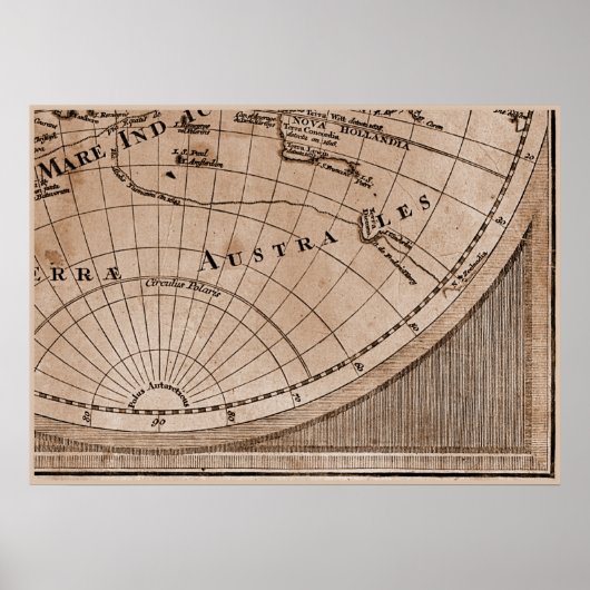 9 Panel Sepia Version de L'Isle World Map 9 Poster (Vorne)