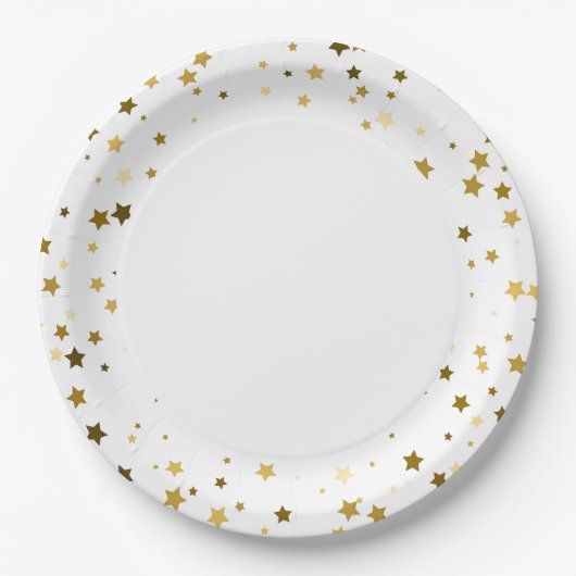 9" Paper Tellers - Gold Petite Stars Pappteller (Vorderseite)