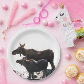 9" Papierplatte mit Elch Pappteller (Party)