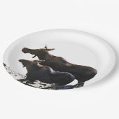 9" Papierplatte mit Elch Pappteller (Schrägansicht)