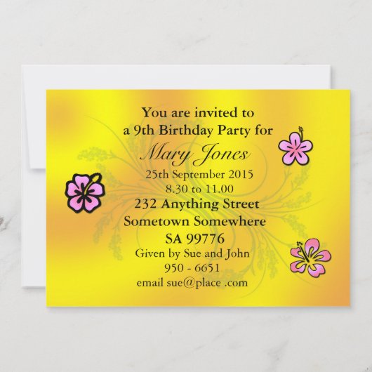 9. Party Einladung (Rückseite)