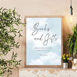 9 pastellgraue Bücher und Tafelgeschenke Poster