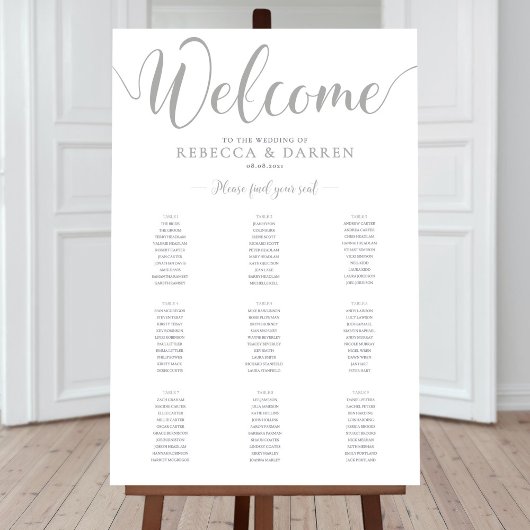 9 Personalisierte Silber-Hochzeitstabelle Poster