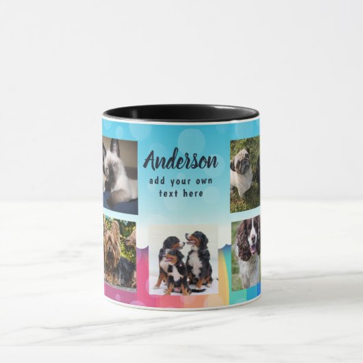 9 PET Foto Gedenkcollage Instagram Name Geschenk Tasse (Zentrum)