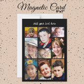 9 photo collage add text black magnetic card magneteinladung