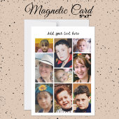 9 photo collage add text magnetic card magneteinladung