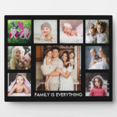9 Photo Collage Family Is Everything Quote Black Fotoplatte (Vorderseite)