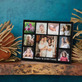 9 Photo Collage Family Is Everything Quote Black Fotoplatte (Seite)