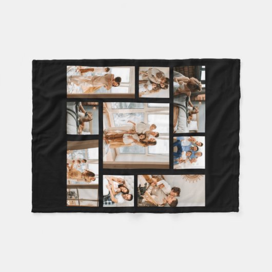 9 Photo Collage Template Fleecedecke (Vorderseite (Horizontal))