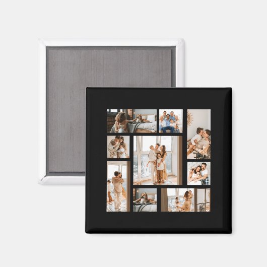 9 Photo Collage Template Magnet (Vorderseite/Rückseite)