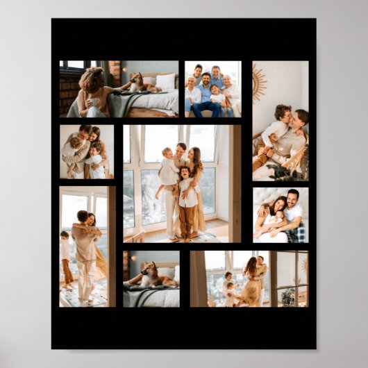 9 Photo Collage Template Poster (Vorne)
