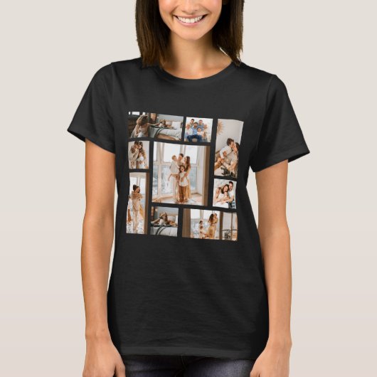 9 Photo Collage Template T-Shirt (Vorderseite)