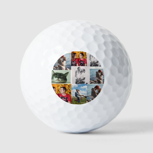9 Photo Custom Personalized Collage Golfball (Vorderseite)
