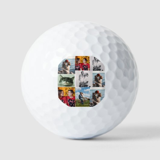 9 Photo Custom Personalized Collage Golfball (Vorderseite)