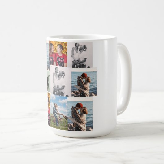 9 Photo Custom Personalized Collage Kaffeetasse (VorderseiteRechts)