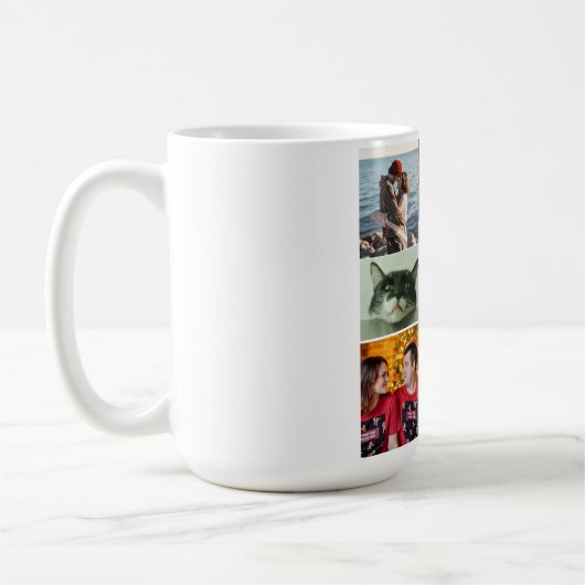 9 Photo Custom Personalized Collage Kaffeetasse (Links)