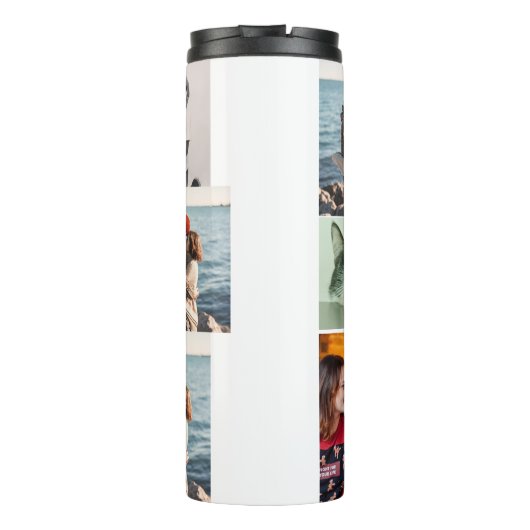 9 Photo Custom Personalized Collage Thermosbecher (Rückseite)