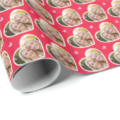 9 Photo Cute Love Heart Elegant Red Pink Pattern Geschenkpapier (Rolleneckpunkt)