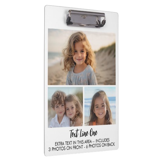 9 Photos - 3 Front, 6 Back - Black Text on White Klemmbrett (Rechts)