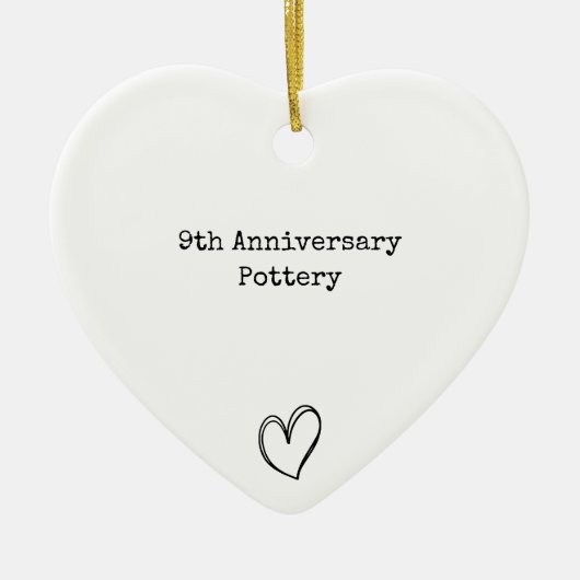 9. Potterjahrfeier Keepake Einfaches Chic Herz Keramik Ornament (Vorne)