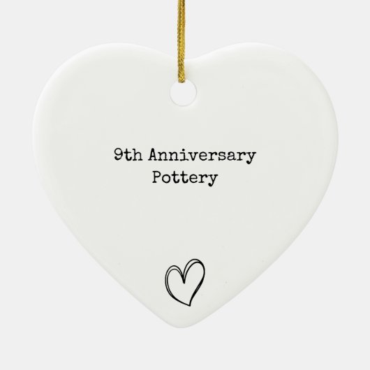 9. Potterjahrfeier Keepake Einfaches Chic Herz Keramik Ornament (Hinten)