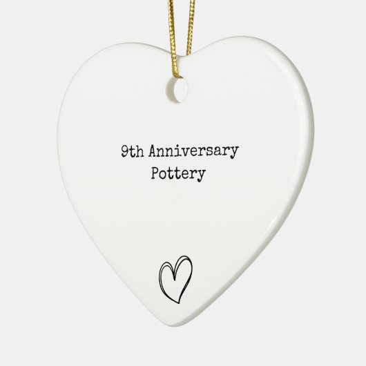9. Potterjahrfeier Keepake Einfaches Chic Herz Keramik Ornament (Links)